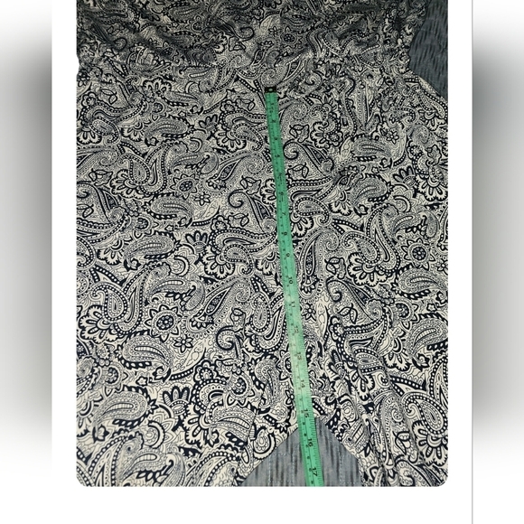 Cleo Jumpsuit Romper Paisley Halter Wide Leg Wrap Chest Clasp Tie Blue White Lg - Picture 10 of 11